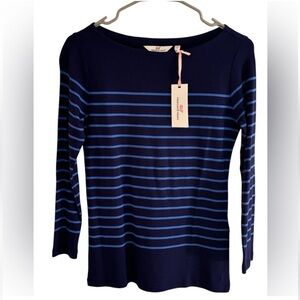 🆕 Vineyard Vines Women’s Casual Knit Boatneck Deep Bay Stripe Size XS